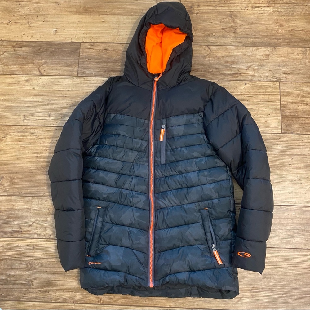 Champion Boys Gray Black Camouflage Puffer Coat/Jacket